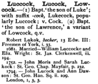 Lowcock Name Meaning - Lowcock Genealogy