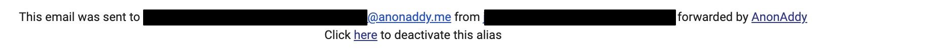 AnonAddy Forwarded Emails