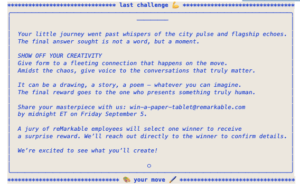 Remarkable Move Final Clue